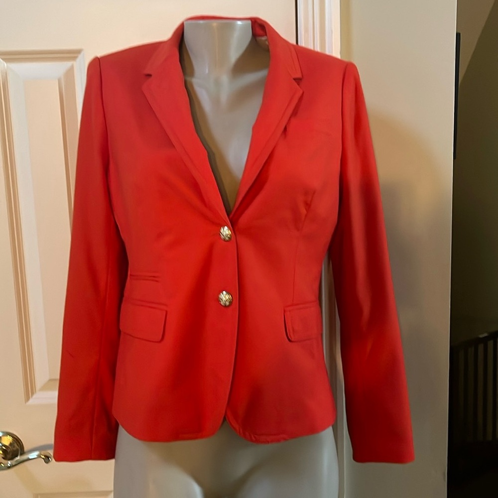 J. Crew Red  Orange SchoolBoy Blazer , size 10